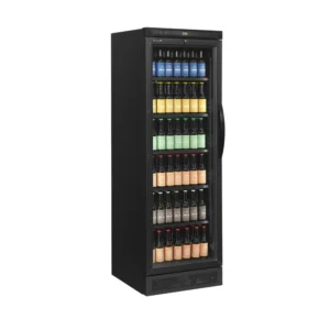 Jääkaappi lasiovella Tefcold CEV425-BLACK-L-H