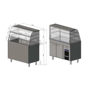 Kylmävitriini kaapilla KL 1200 2TP
