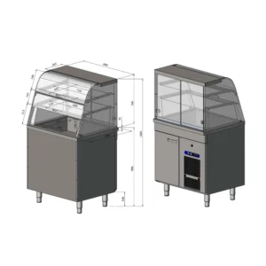 Kylmävitriini kaapilla KL 800 2TP