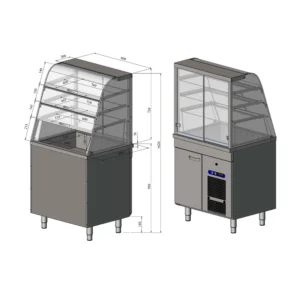 Kylmävitriini kaapilla KL 800 3TP