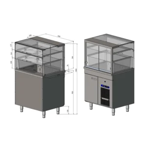 Kylmävitriini kaapilla KL SQ 800 2TP