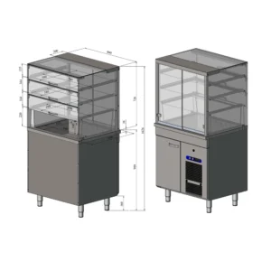 Kylmävitriini kaapilla KL SQ 800 3TP