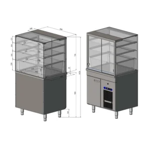 Kylmävitriini kaapilla KL SQ 800 3TP S