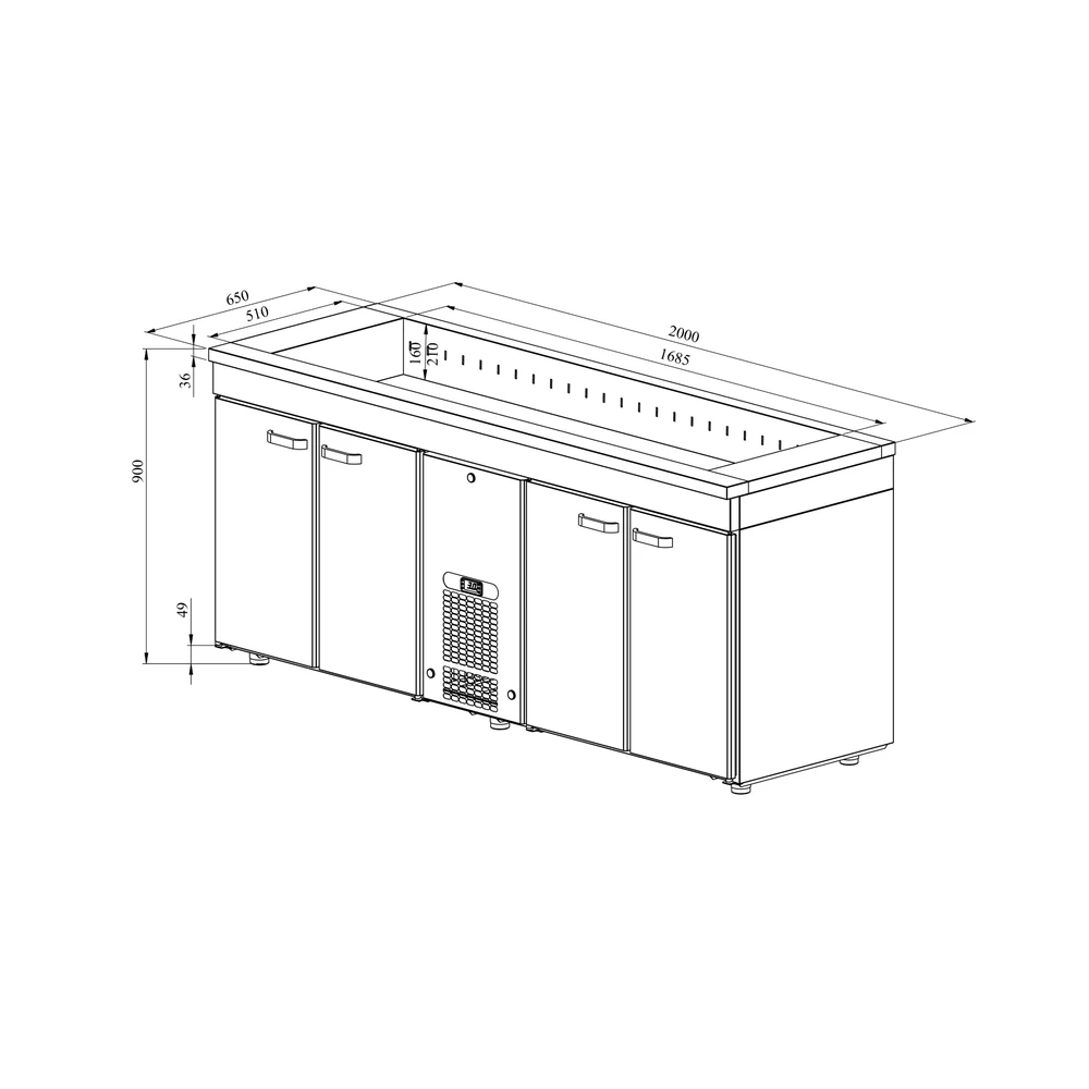 Kylmävetolaatikosto altaalla PAB 2040 - Image 2