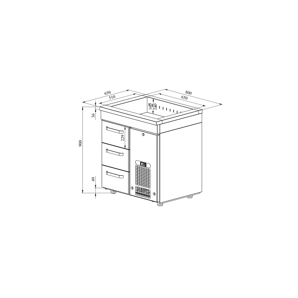 Kylmävetolaatikostot altaalla PAB 803 - Image 2