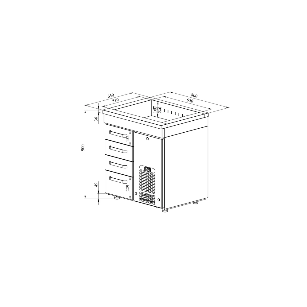 Kylmävetolaatikosto altaalla PAB 804 - Image 2