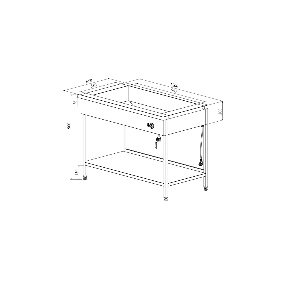 Lämpöhaude avojalustalla LHJ 1200 - Image 2
