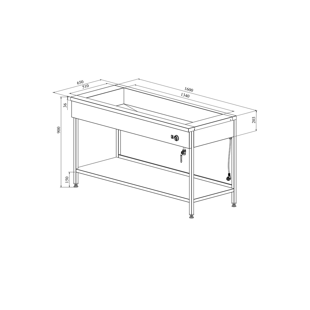 Lämpöhaude avojalustalla LHJ 1600 - Image 2