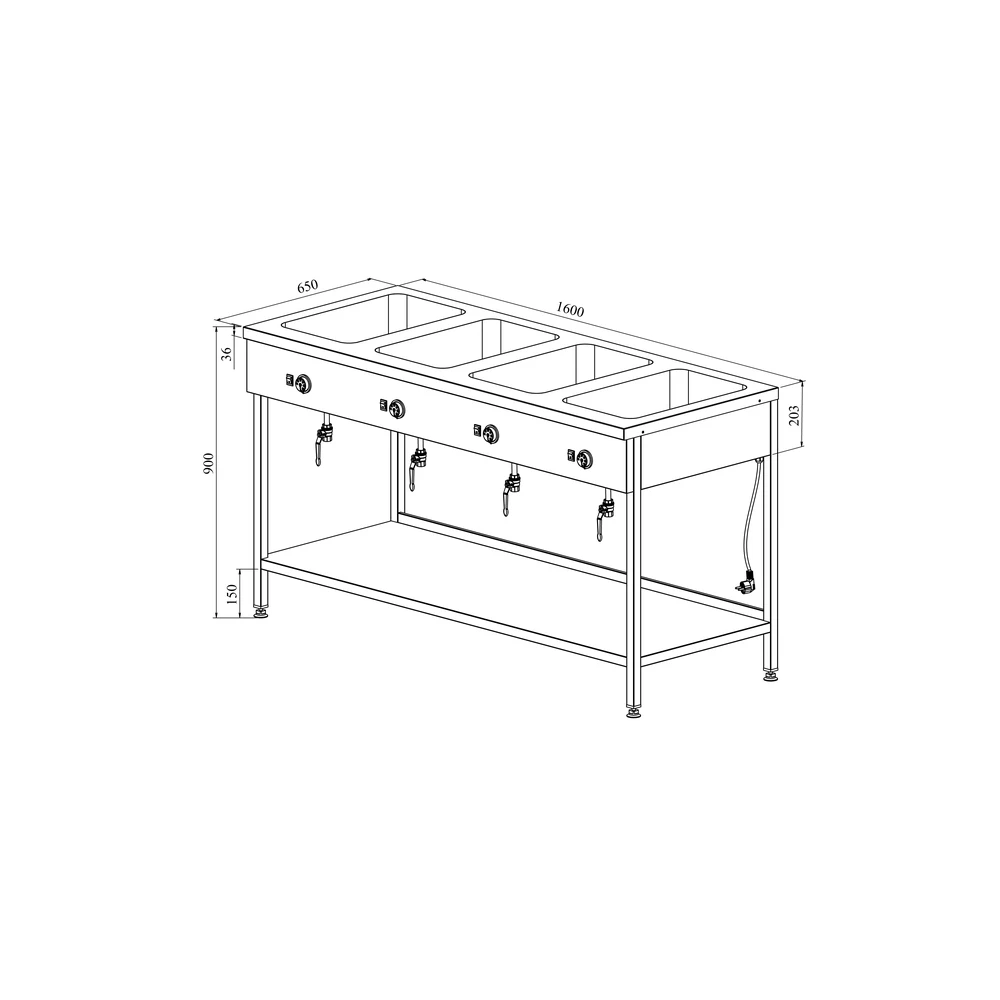 Lämpöhaude avojalustalla LHJ 1600/4 - Image 2