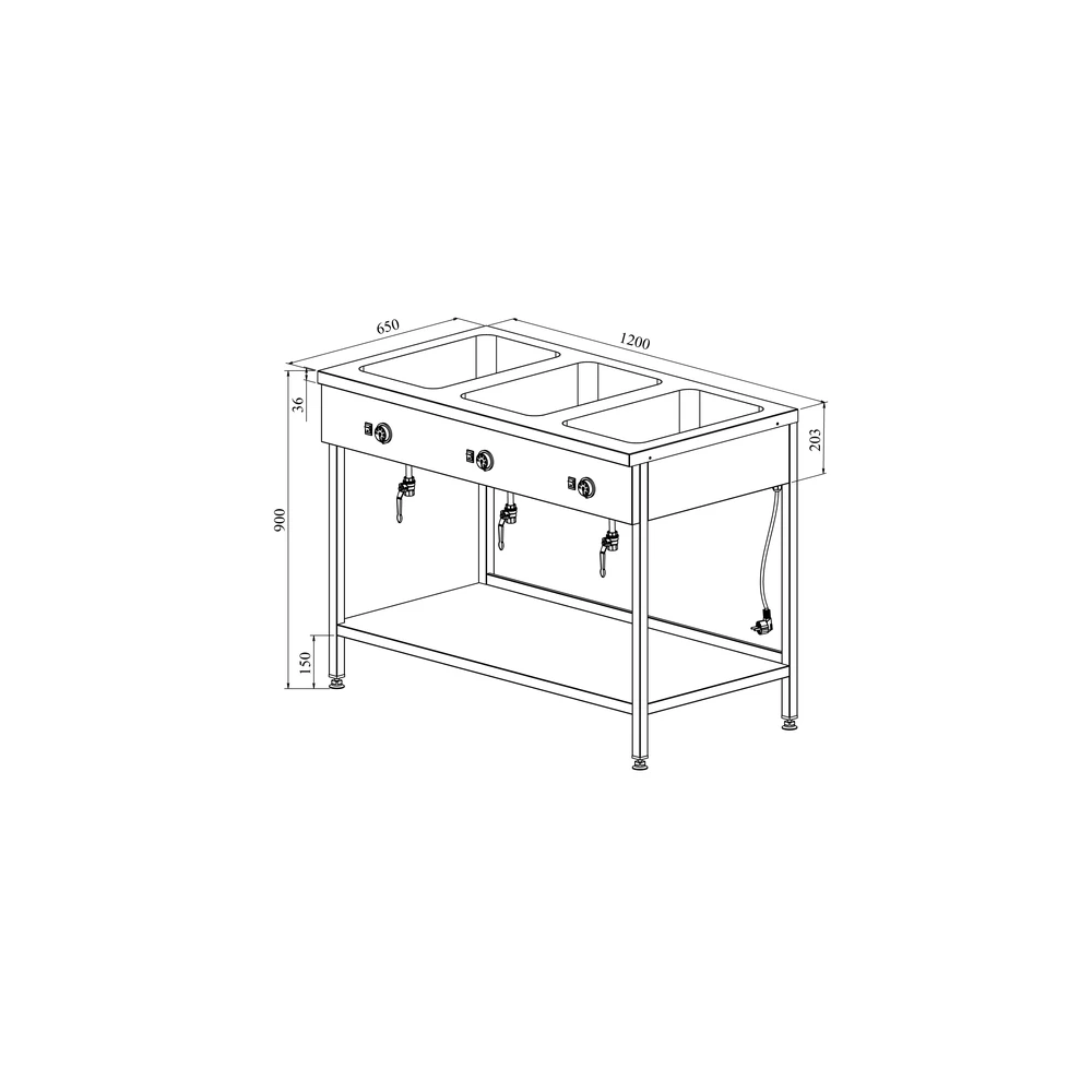 Lämpöhaude avojalustalla LHJ 800/2 - Image 2