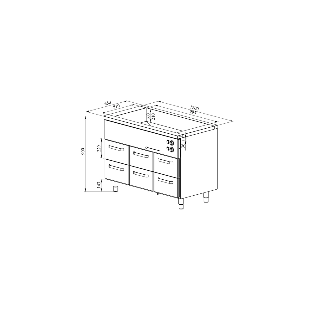 Lämpöhaude lämpövetolaatikolla KLH 1206 - Image 2