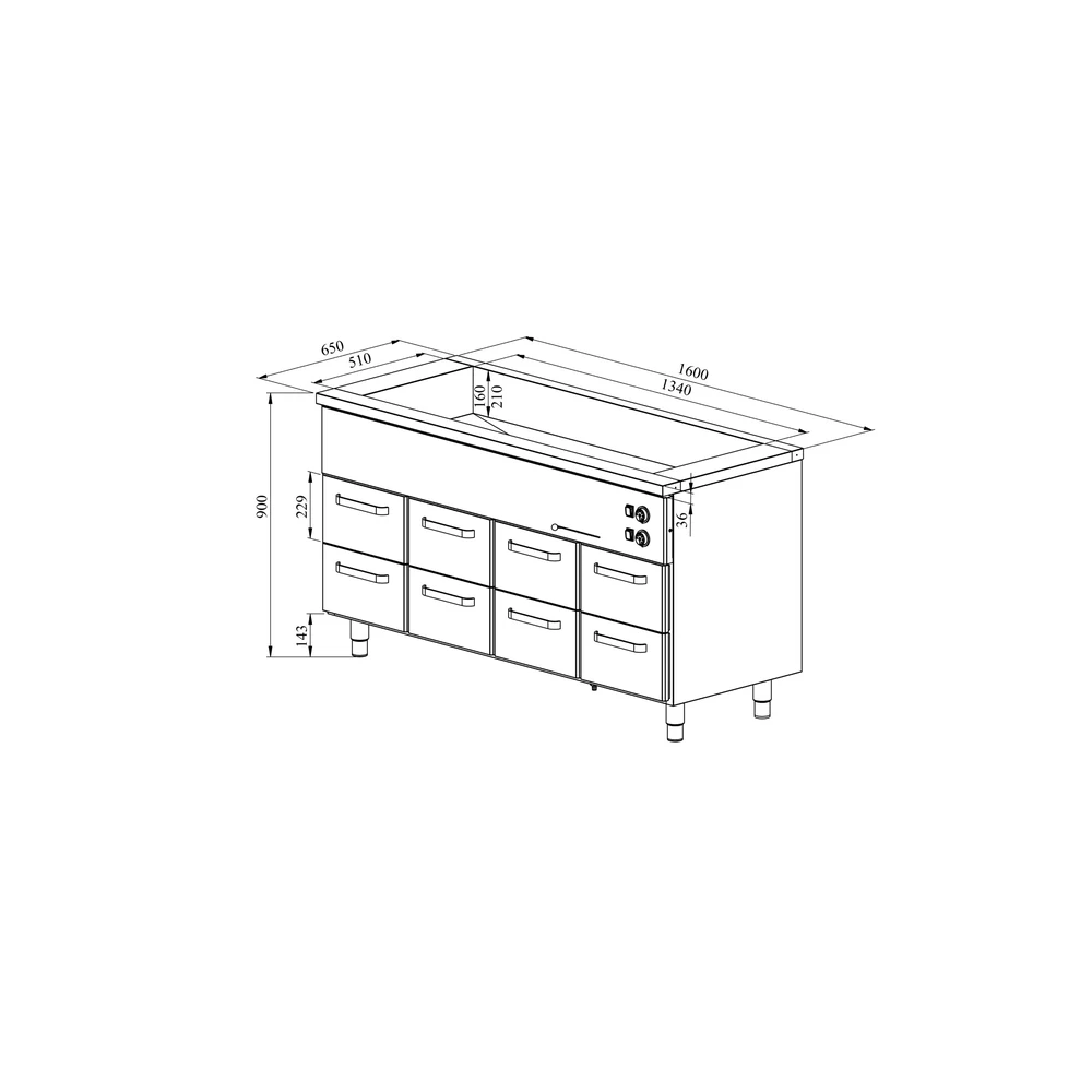 Lämpöhaude lämpövetolaatikolla KLH 1608 - Image 2