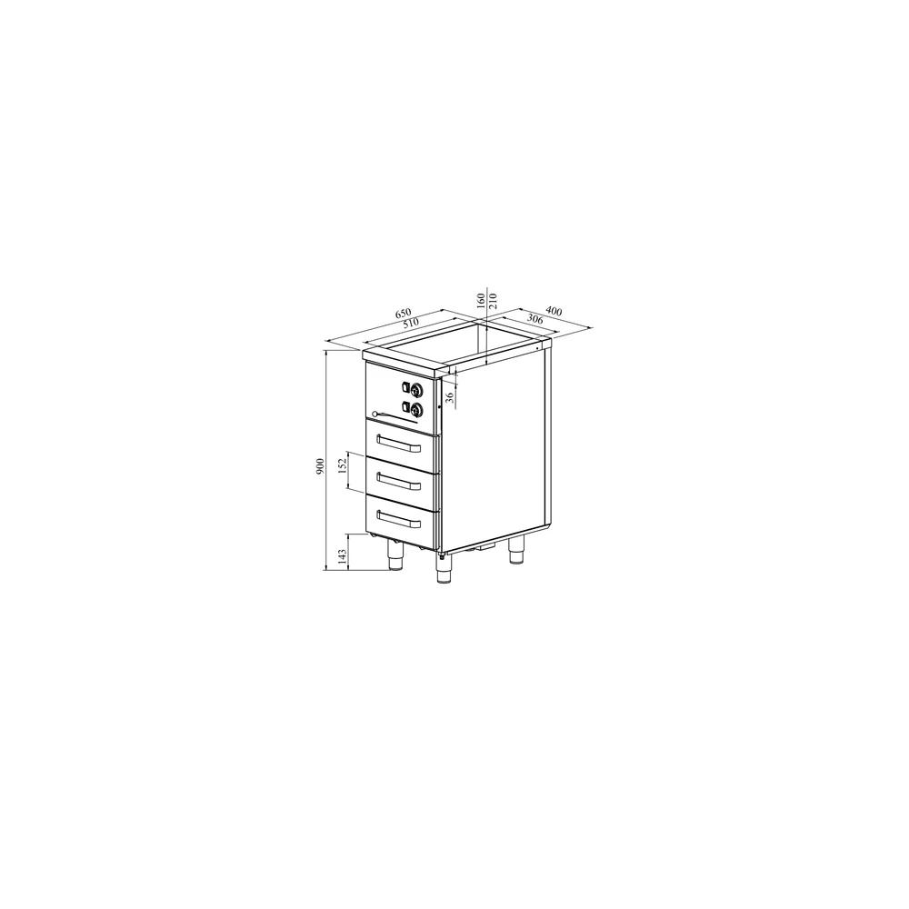 Lämpöhaude vetolaatikoilla KLH 403 - Image 2