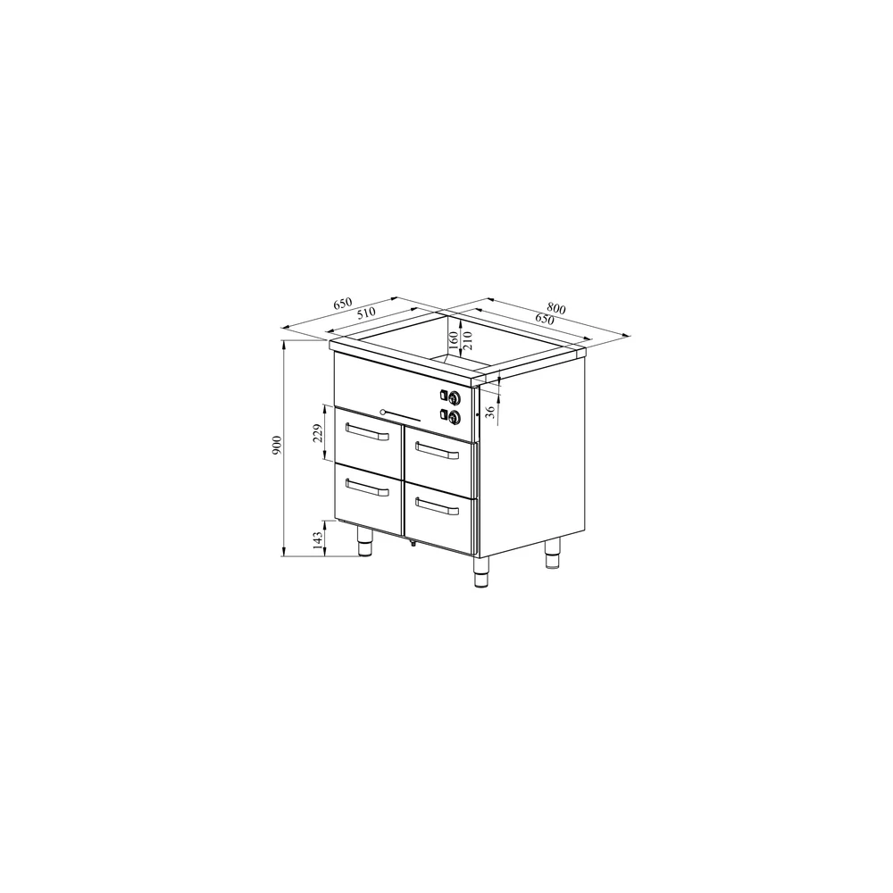 Lämpöhaude lämpövetolaatikolla KLH 804 - Image 2