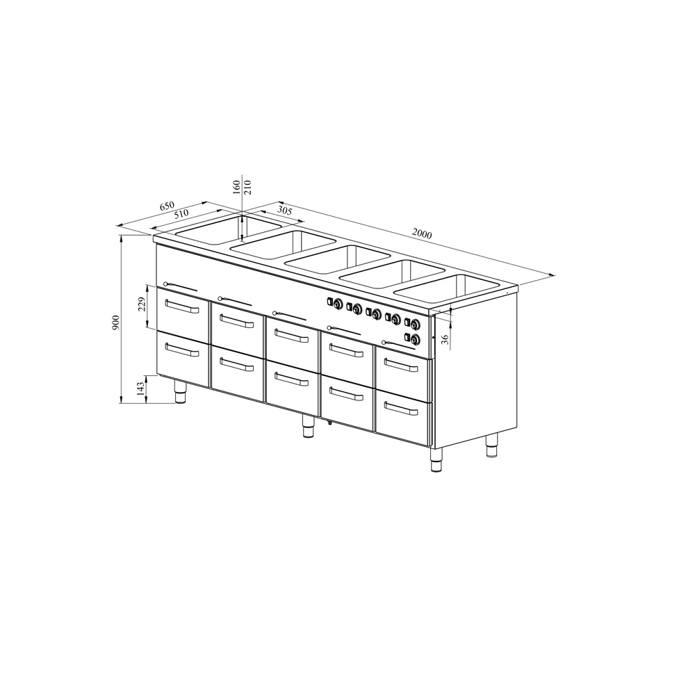 Lämpöhaude lämpövetolaatikoilla KLH BM 20010 - Image 2
